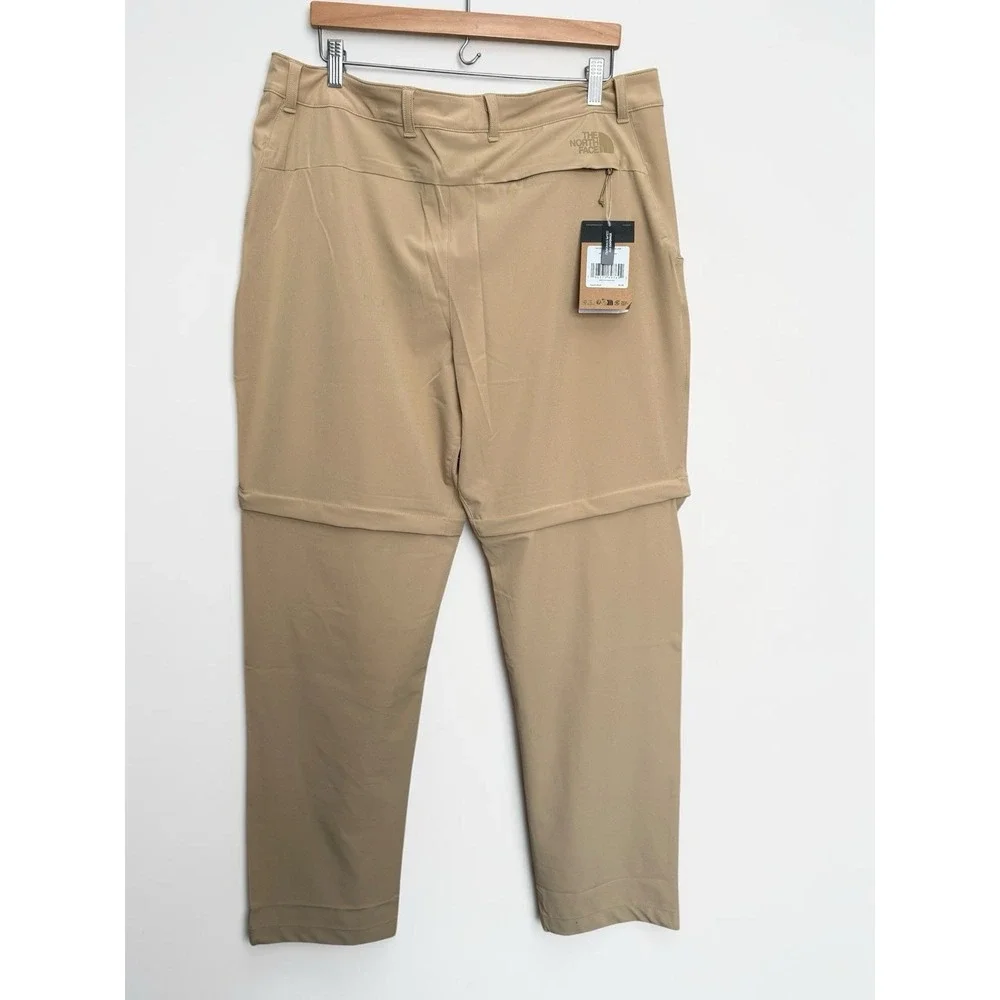 The North Face Paramount Convertible‎ Pants Mens 38x34 Tan Zip Off Hiking NWT